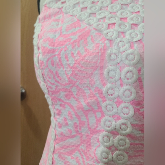 Lilly Pulitzer Macfarlane Pelican Pink Sea Cups Seashell Nautical Preppy Dress - Picture 2 of 7